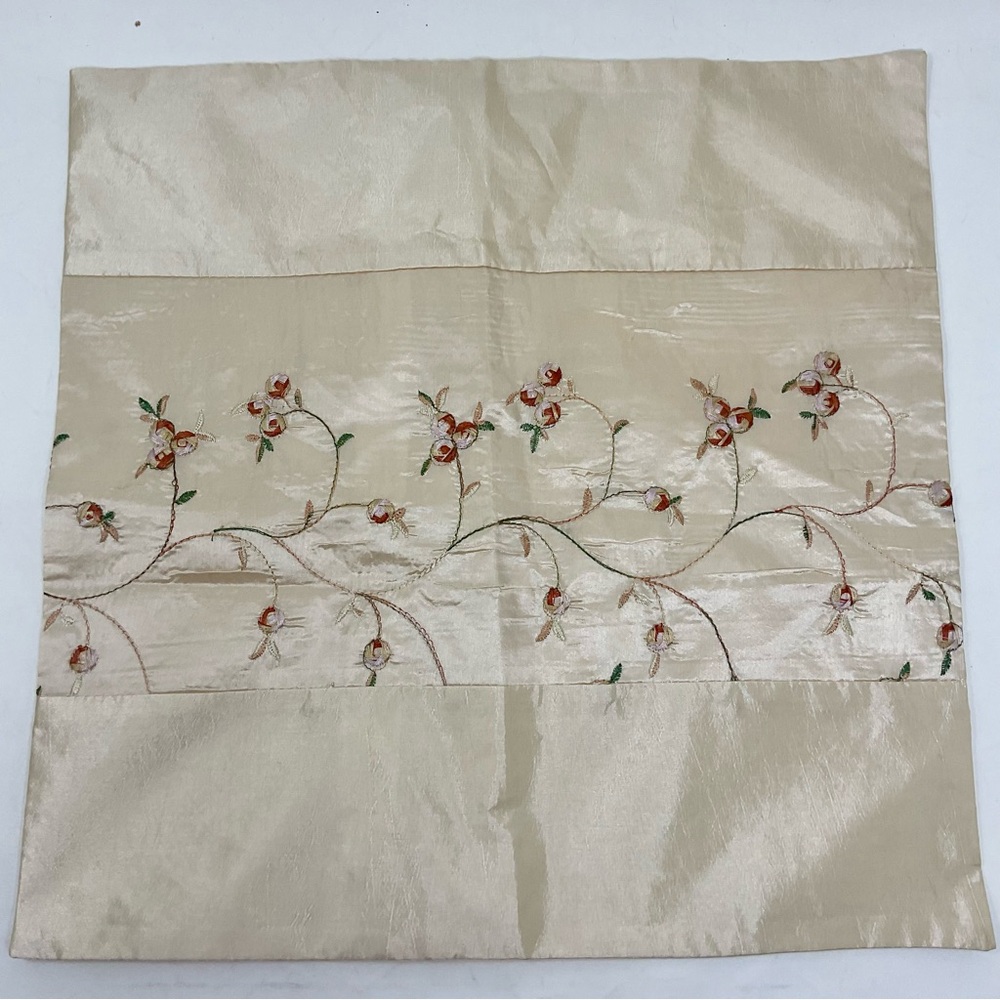 Elegant Cream Embroidered pillow cover
